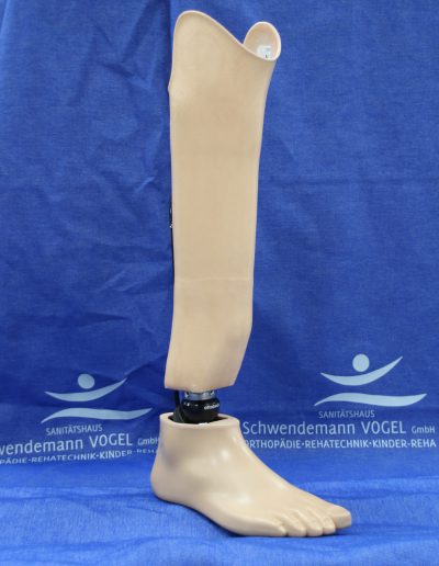 Unterschenkelprothese in Vakuum-Silikon-Technik